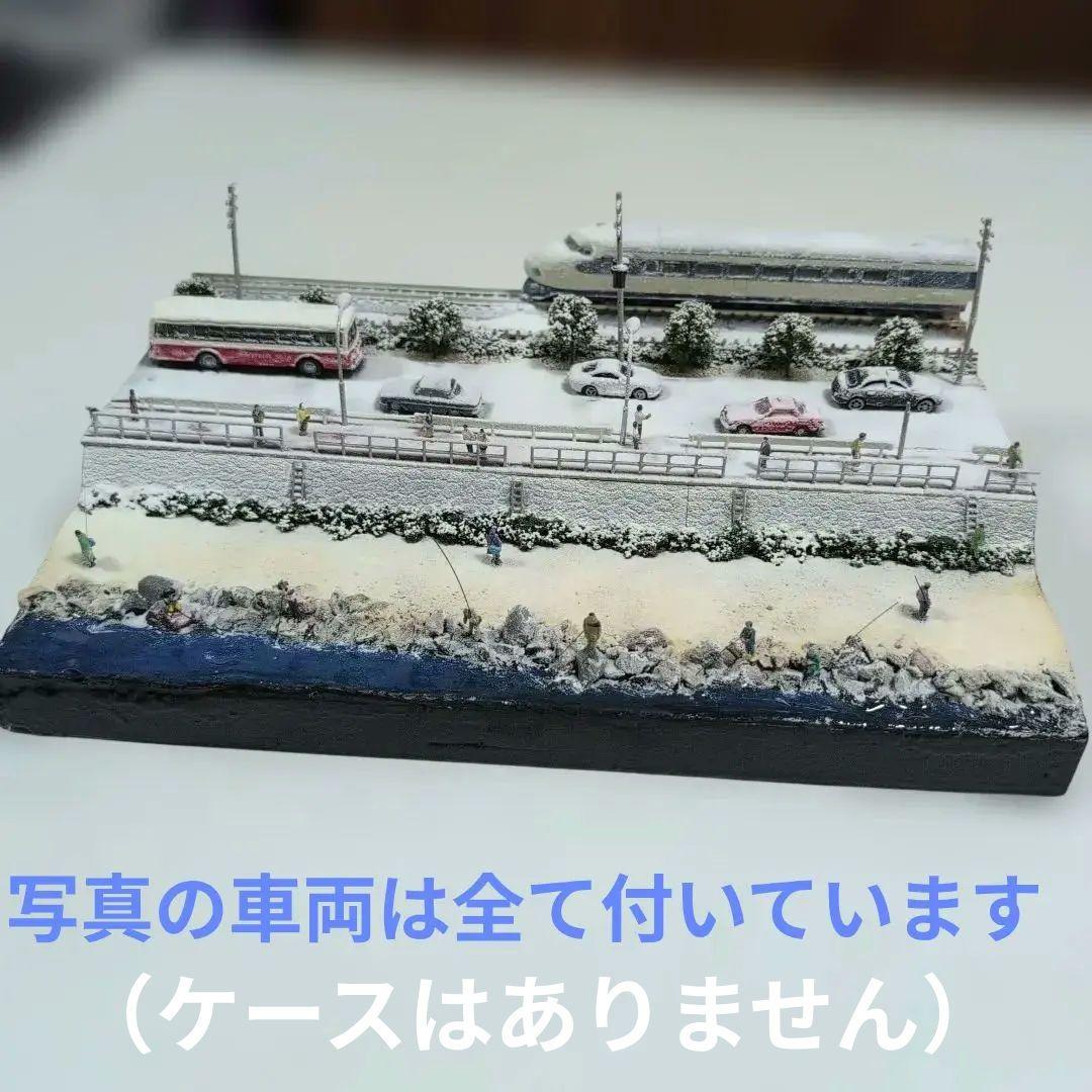 （12）鉄道情景ジオラマ（Nゲージ）No.12「雪の新幹線と冬の釣り人たち」