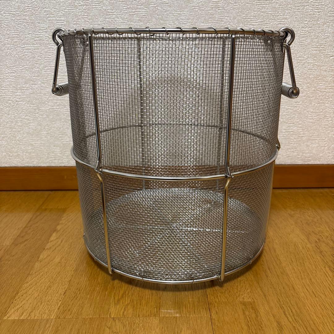 寸胴型 スープ取りザル ラーメン スープ 直径約30cm 高さ 約32cm