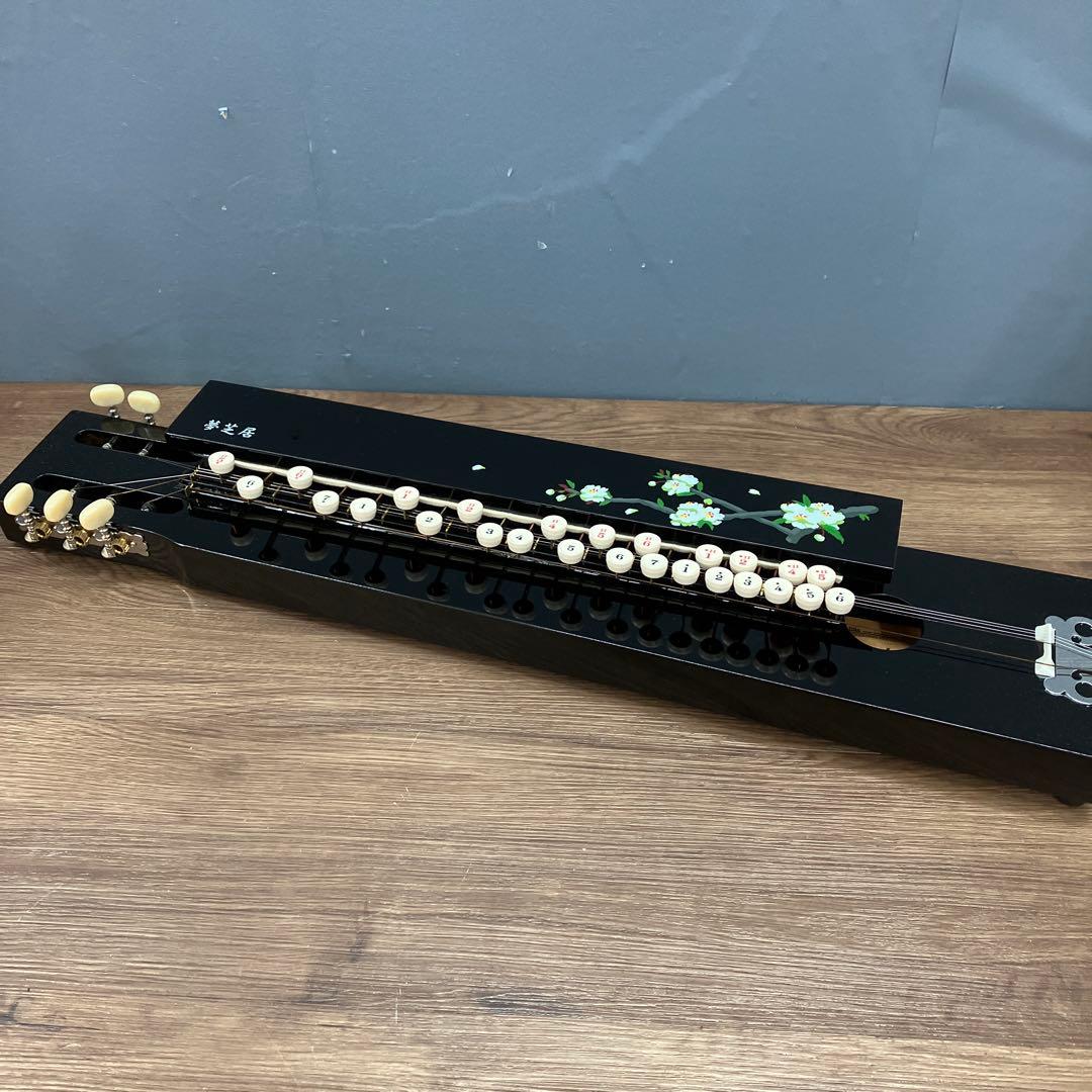 E-5 希少 夢芝居 大正琴 蒔絵 桜 5弦 和楽器 昭和レトロ ビンテージ