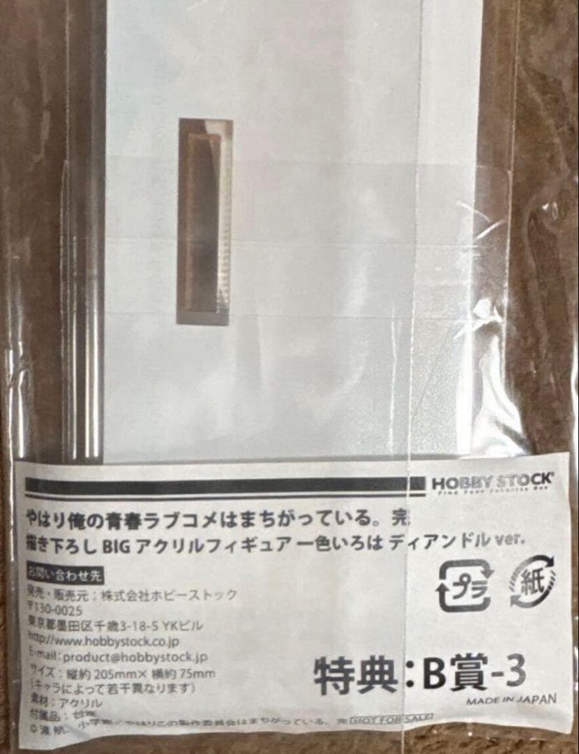俺ガイル　一色いろは　ディアンドル　BIGアクリルフィギュア　未開封　抽選当選品