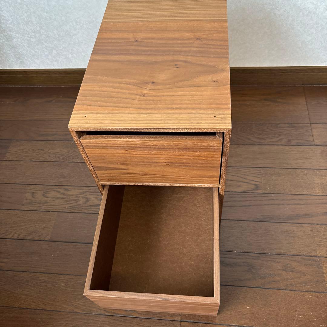 【良品】無印良品 木製収納ケース 引出式 2段 ウォールナット 廃盤
