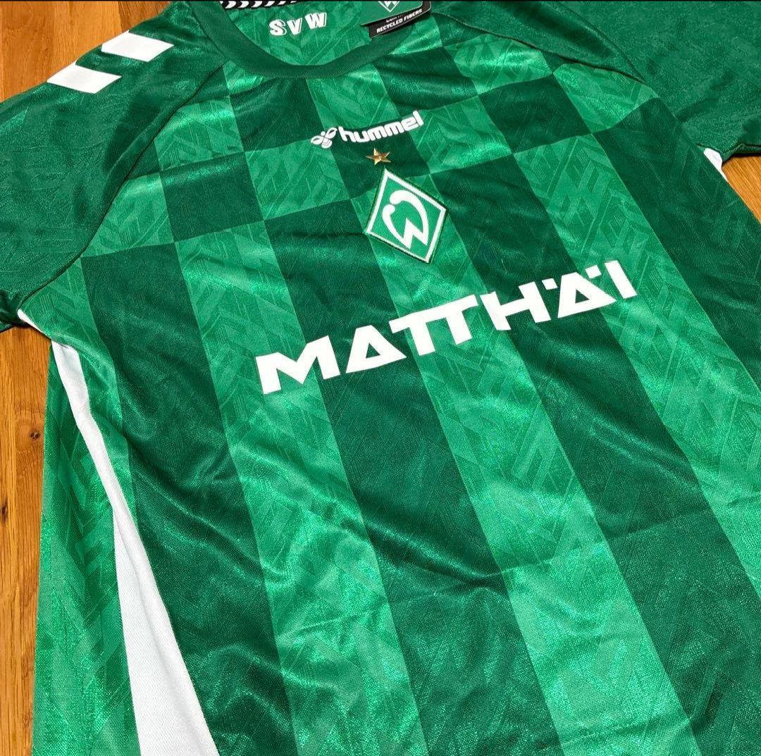 新品タグ付 hummel サッカーシャツ 緑 ヴェルダー・ブレーメン