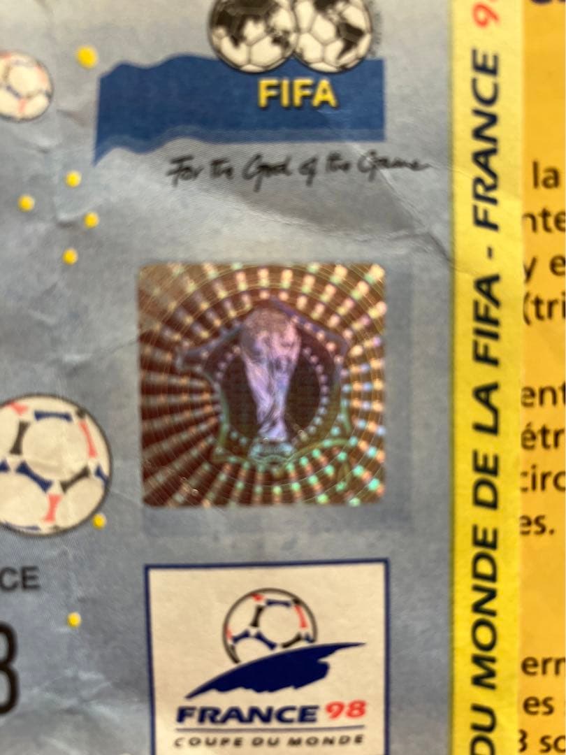 フランスワールドカップ サッカー 1998 チケット半券 サッカーマガジン