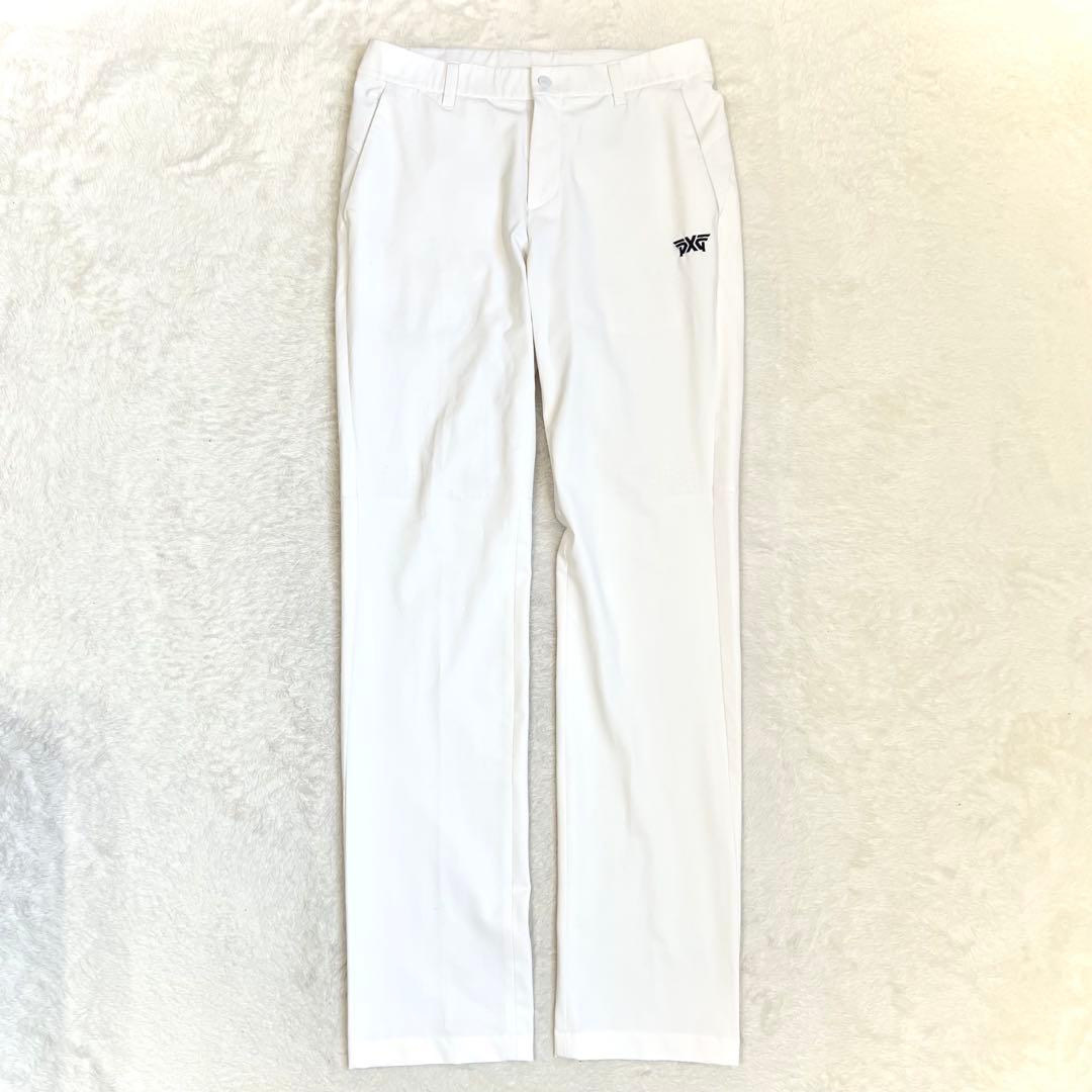 【PXG】 メンズ ストレッチ ロングパンツ ホワイト サイズ79 W約80cm