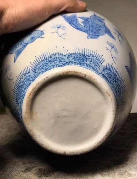 中国花瓶景徳鎮 青花磁  工芸品 古美術品時代物 装飾品置物