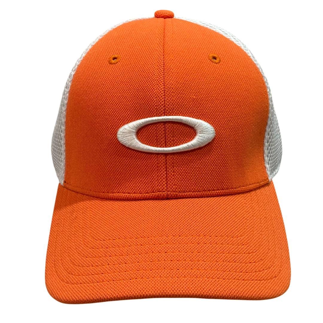オークリー OAKLEY メッシュ キャップ オレンジ L/XL ゴルフ ロゴ柄