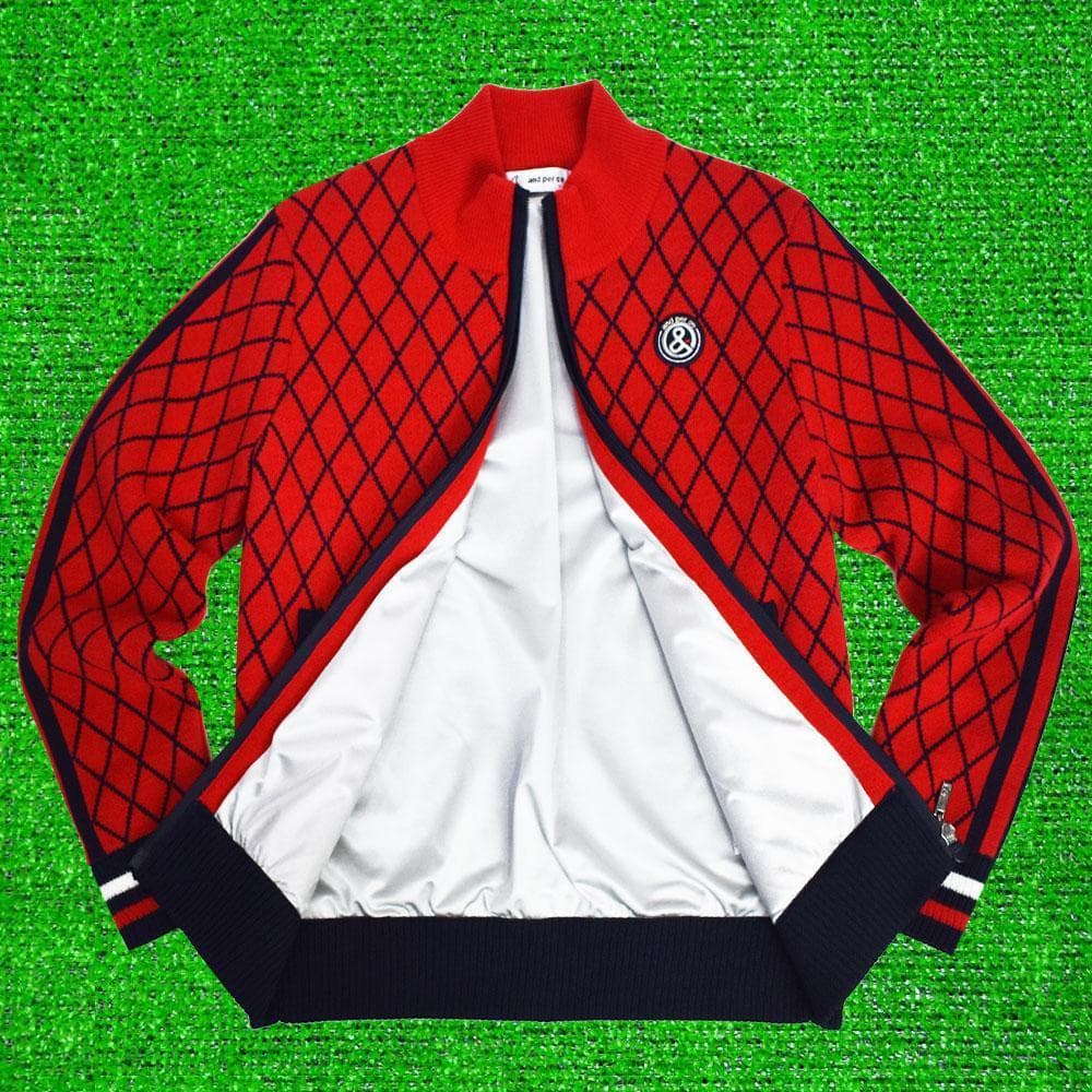 アンパスィ ゴルフ レディース用 防風ニットジャケット【レッド/Ｍ】美品