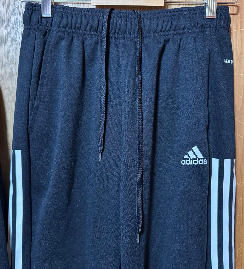 adidas ジャージ上下セット 黒 Mサイズ セットアップ フード パーカー