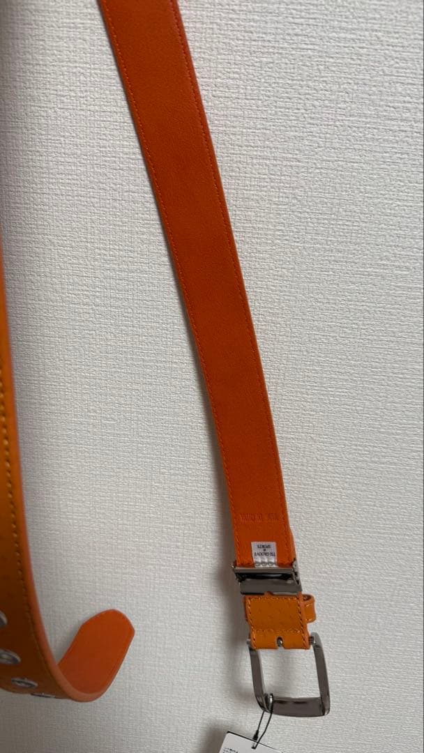 パーリーゲイツ メンズ ベルト オレンジ ロゴ タグ付き