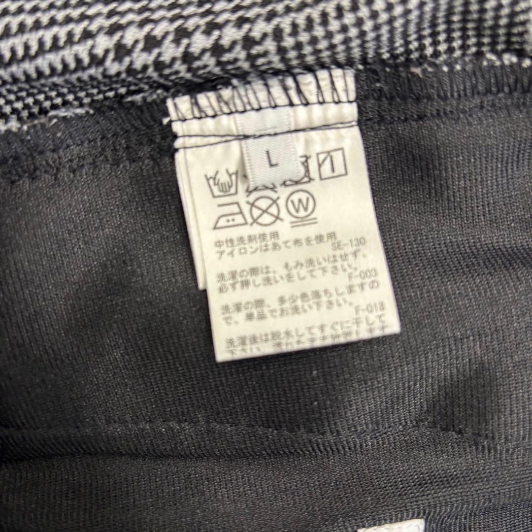 厚手生地　ジュンアンドロペ L サイドライン グレンチェック テーパードパンツ