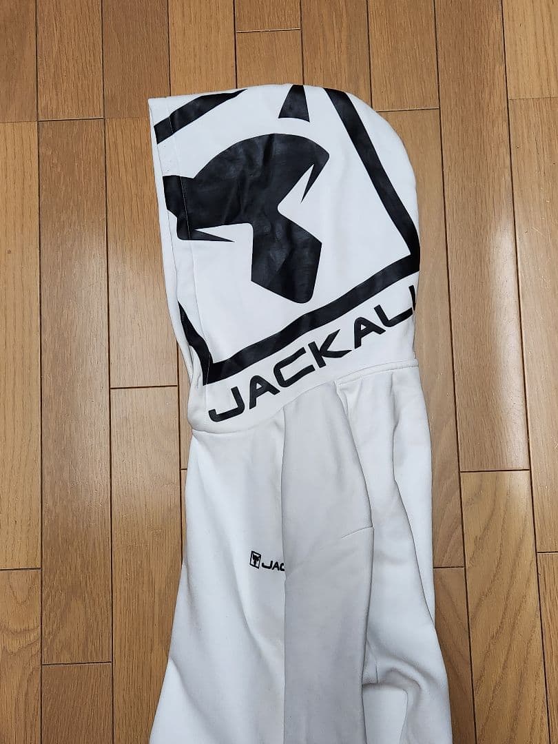 廃盤　JACKALL　ジャッカル　パーカー　ビッグ　ロゴ　フーディー　ホワイト