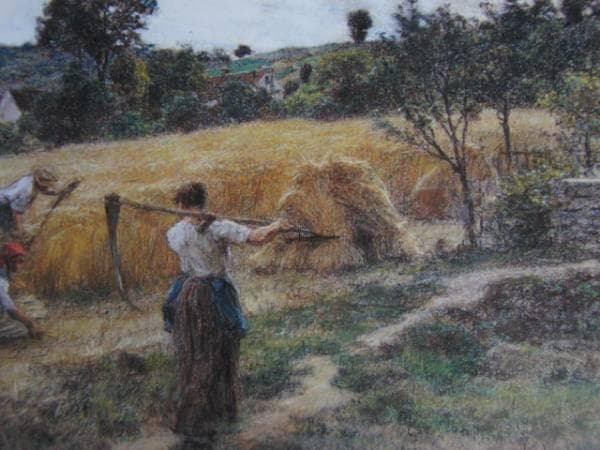 レルミット、刈り入れ人、希少画集画、新品額装付