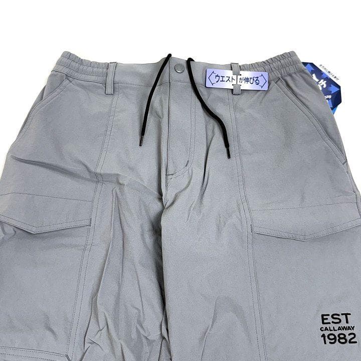 新品 キャロウェイ 8WAYストレッチ シワナイロン 撥水 パンツ 灰 LL