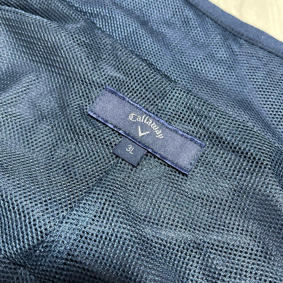 美品★Callaway Golf★長袖フルジップブルゾン大きいサイズメンズ3L紺