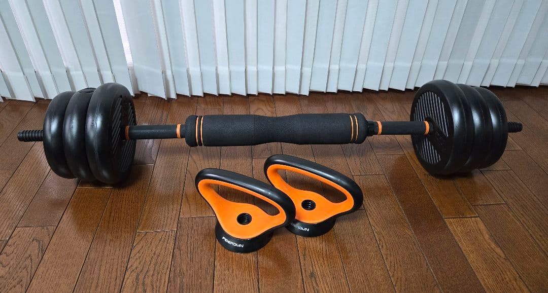 ダンベル、バーベルセット　ラック付き