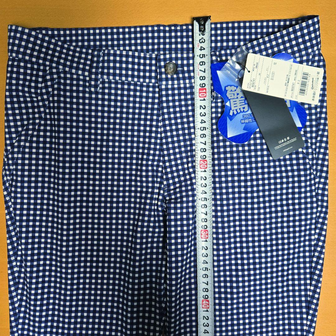 新品　adidas　ゴルフパンツ　82　ギンガムチェック　ブルー　紺　レディース