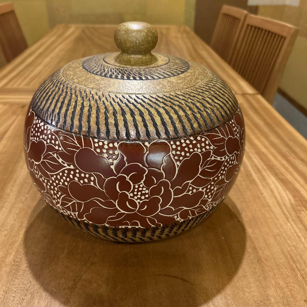 中国工芸品 茶壷 飛びかんな 彫刻絵付 希少