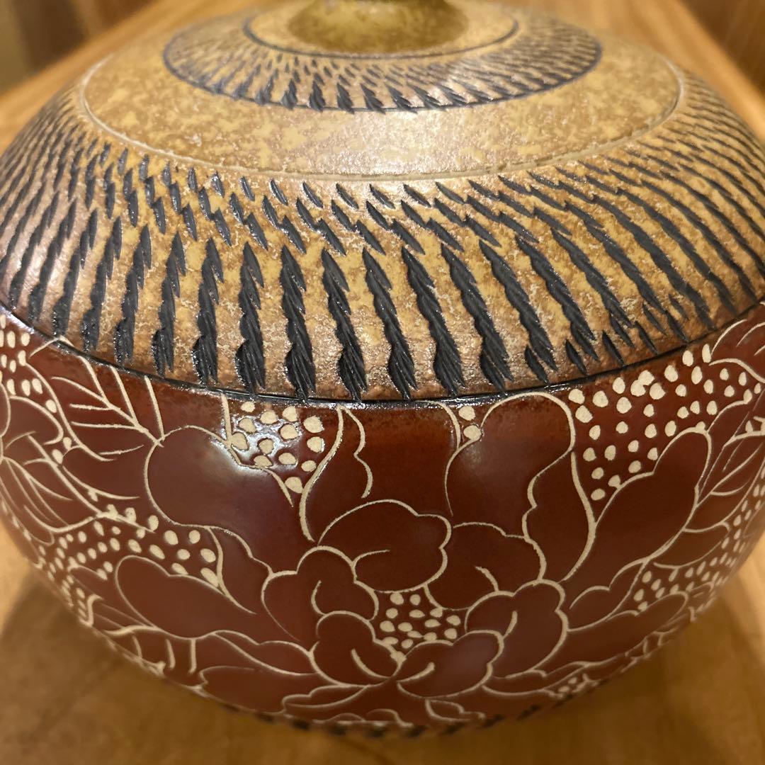 中国工芸品 茶壷 飛びかんな 彫刻絵付 希少