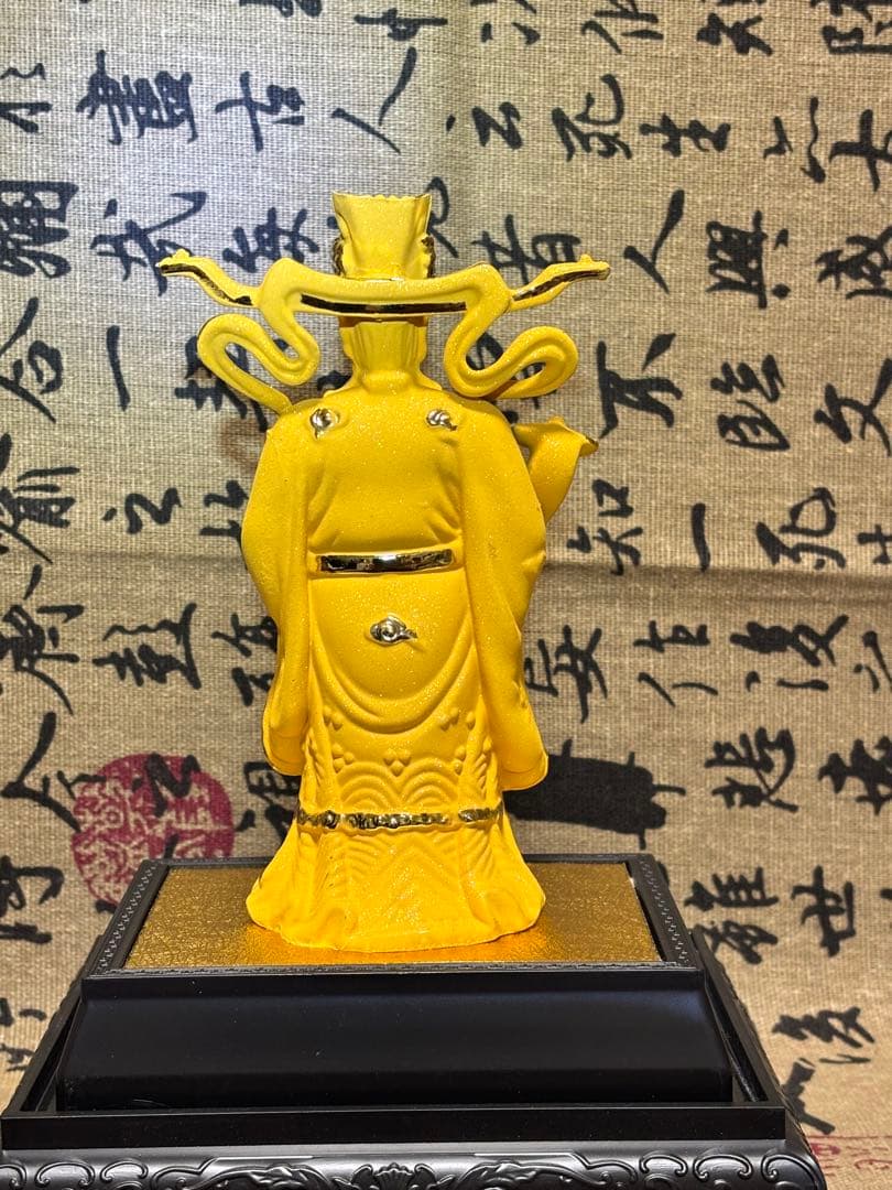 極美品・绒沙金「財神」置物 14cm 5892-1/3