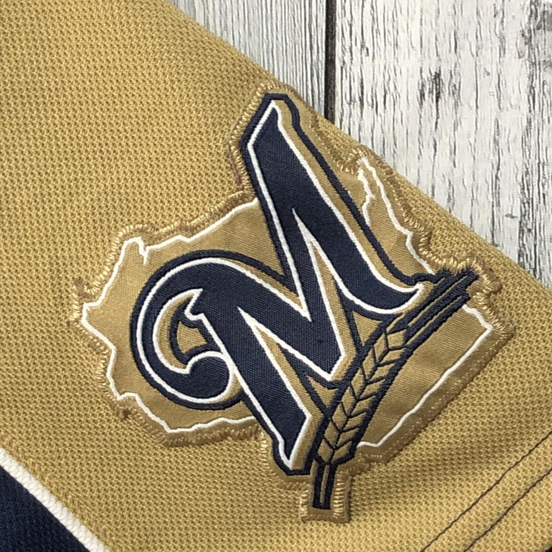 MLBブルワーズ ユニフォーム ゲームシャツ 両面刺繍ロゴ 2XL 90s