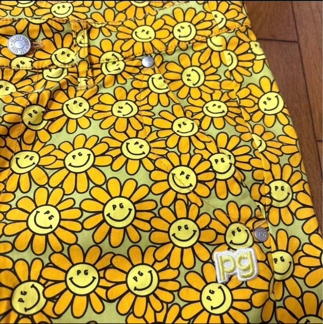 パーリーゲイツ　総柄　ゴルフパンツ　1 ニコちゃん　レディース　テーパードパンツ