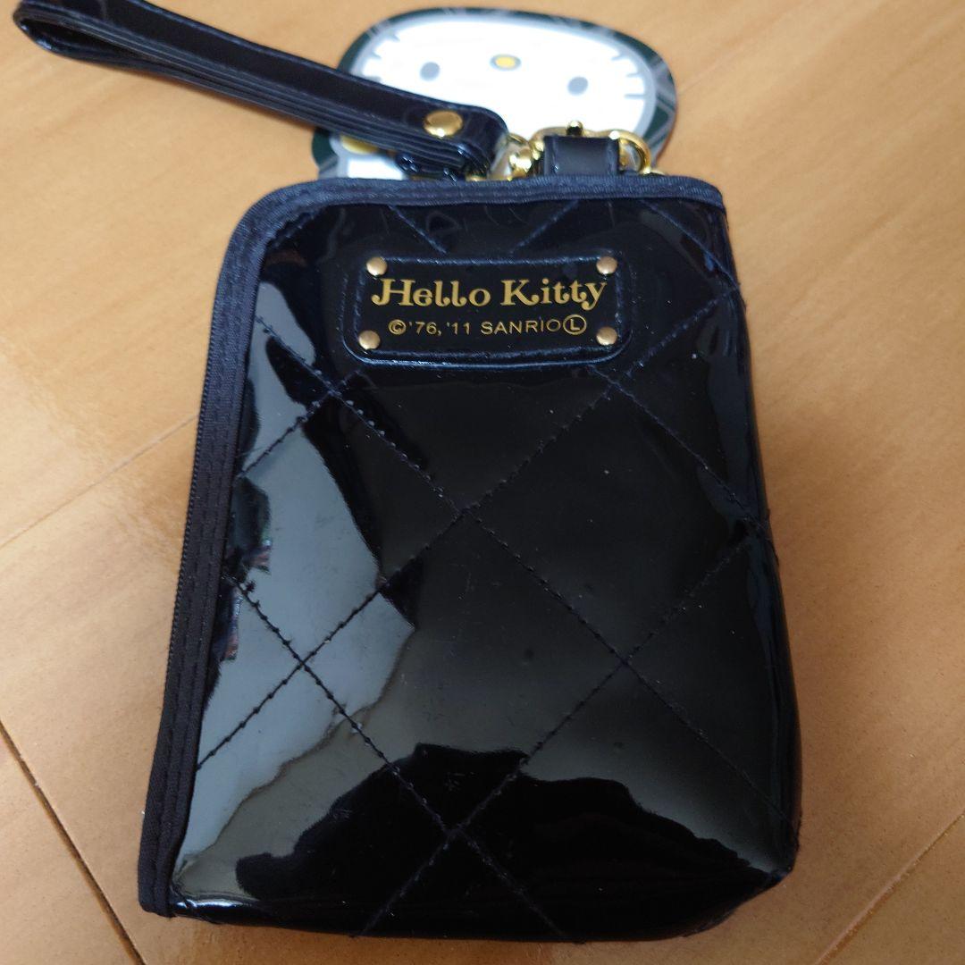 ♡激レア♡ キティ エナメルキルティングモバイルポーチ ブラック