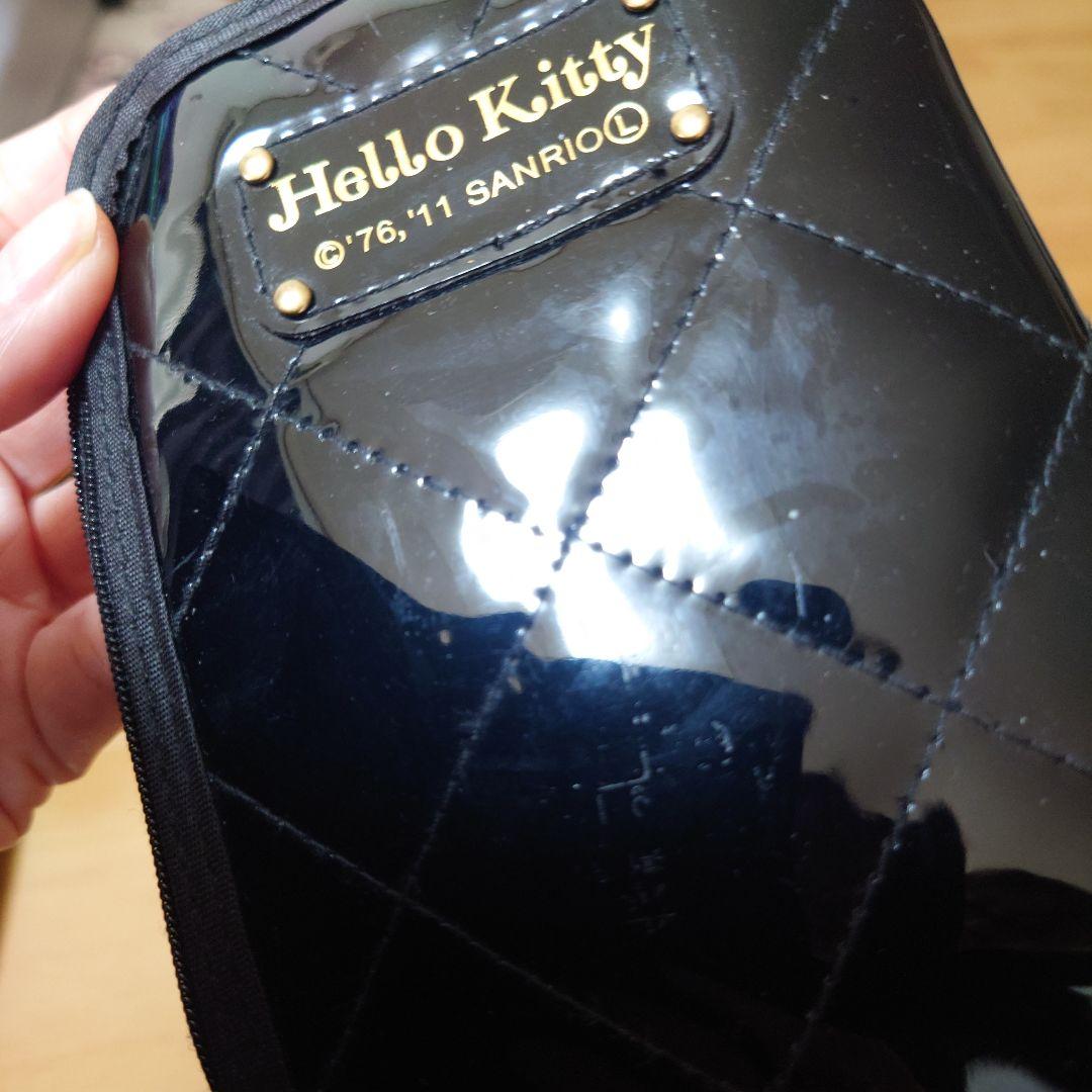 ♡激レア♡ キティ エナメルキルティングモバイルポーチ ブラック