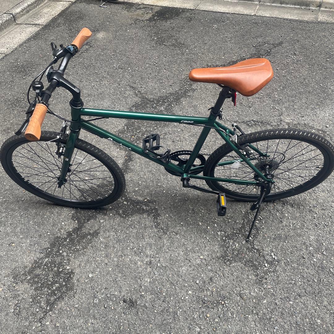 新品　自転車　クロスバイク 緑　24インチ　7段変速　3月1日大阪市内、受け渡し