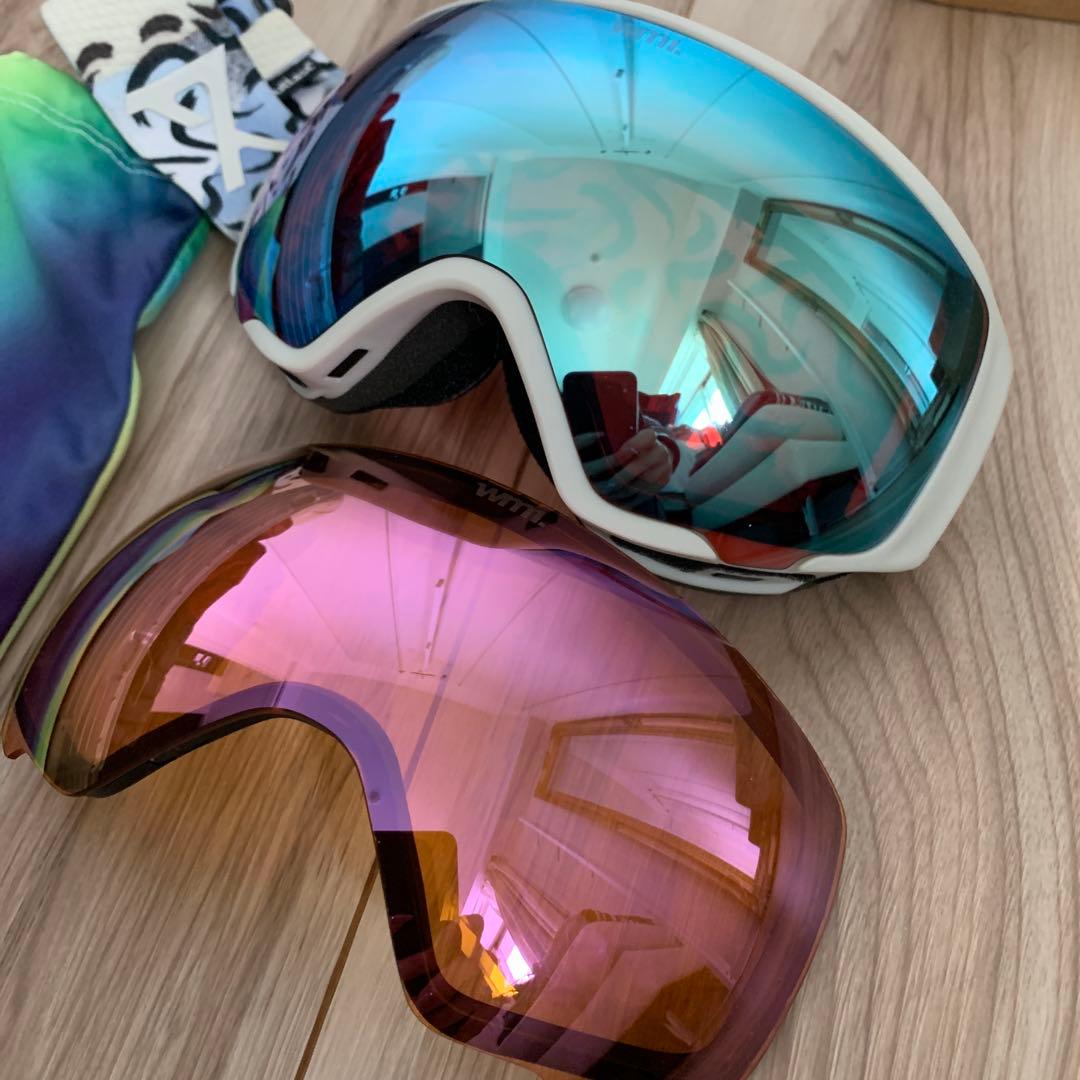 Burton wmi. ゴーグル ミラー青レンズ 交換用レンズ付き