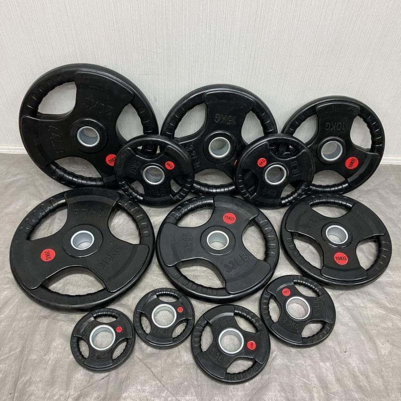 ★新品★100kgバーベルプレート ウエイトプレート オリンピックバー50mm