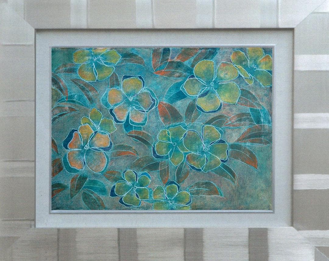 油絵 菅家令子 絵 絵画 インテリア 額付(黒) F4-091716 花