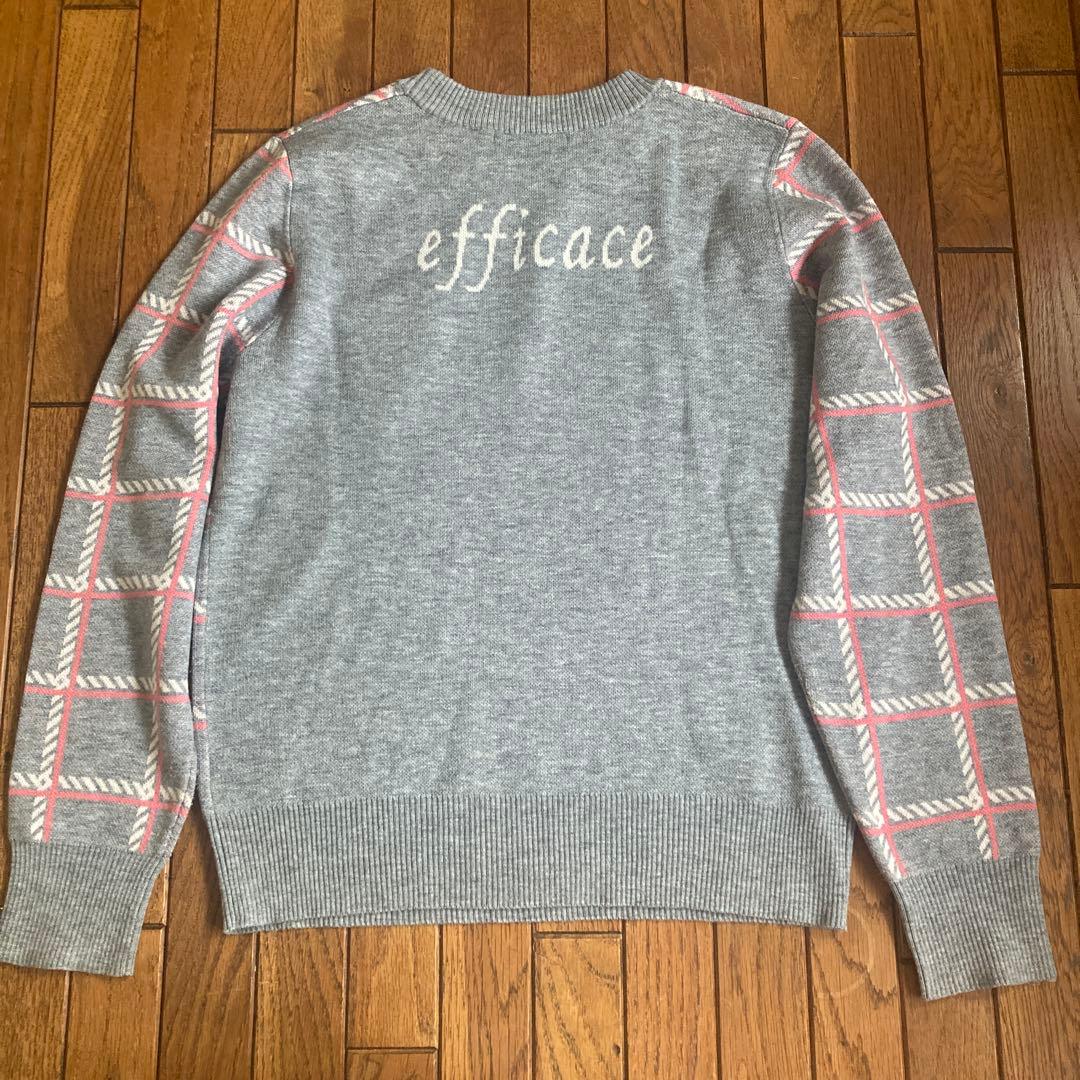 efficace チェック柄 ニットセットアップ　スカート&セーター　サイズL