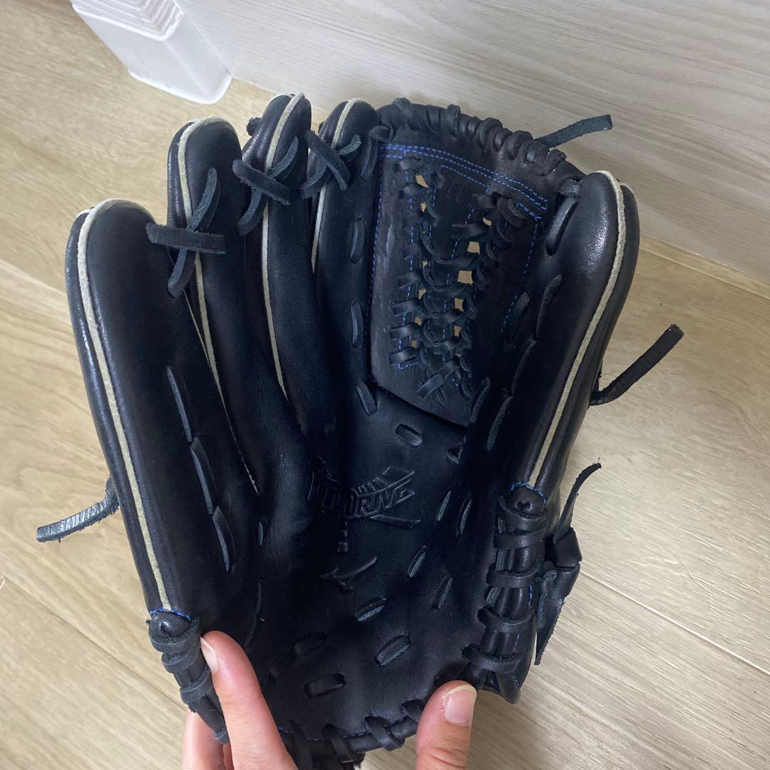MIZUNO 軟式グローブ ブラック/ブルー