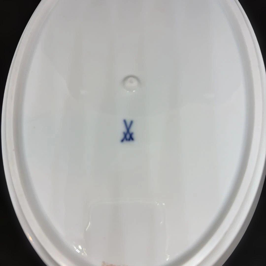 マイセン　オーバル小花柄金縁　小皿　　飾り皿