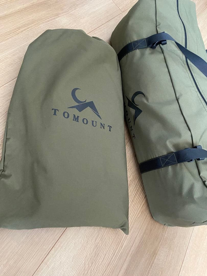 TOMOUNT サイドウォール付パップテント＋前幕　オリーブグリーン
