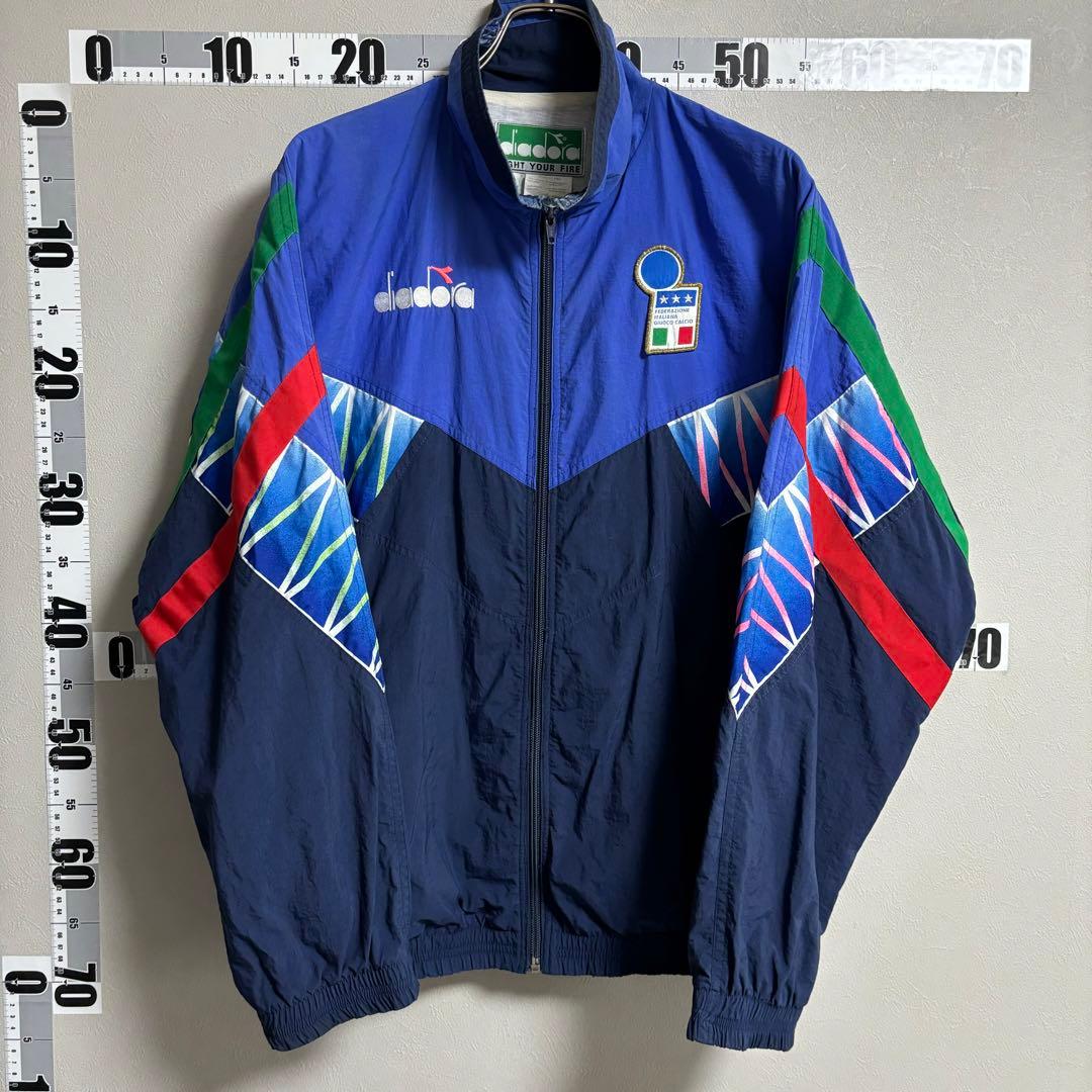 Diadora ディアドラ トラック ナイロンジャケットイタリア代表 W杯90s
