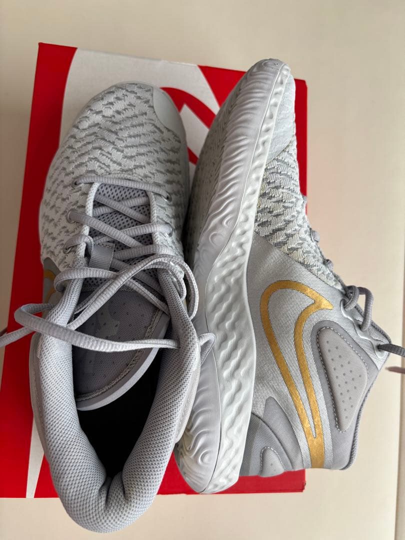 NIKEバスケットボールシューズ グレー/ゴールド