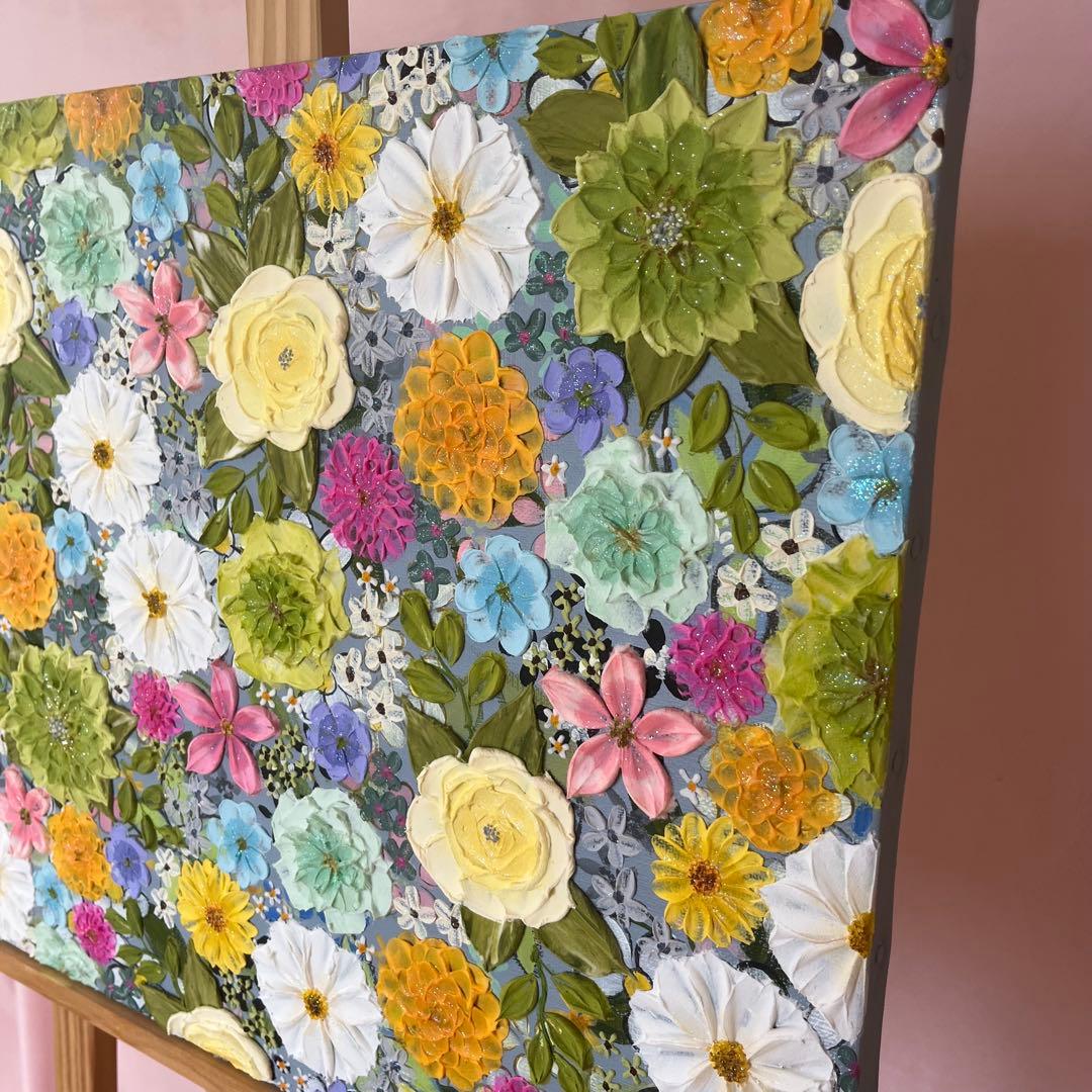 絵画 テクスチャーアート フラワー 花 ボタニカル アート 花図鑑