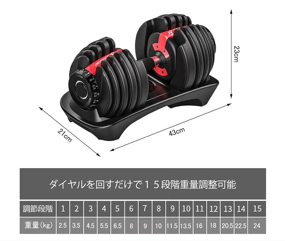 【チュン太郎】可変式ダンベル　24Kg ①