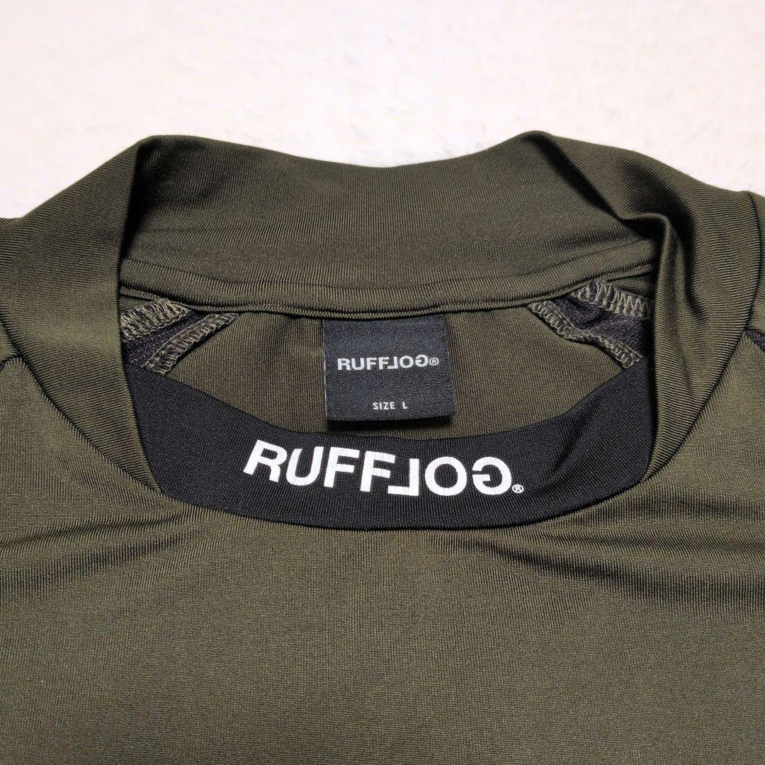 RUFFLOG ラフロッグ モックネックシャツ Lサイズ 半袖 カーキ色