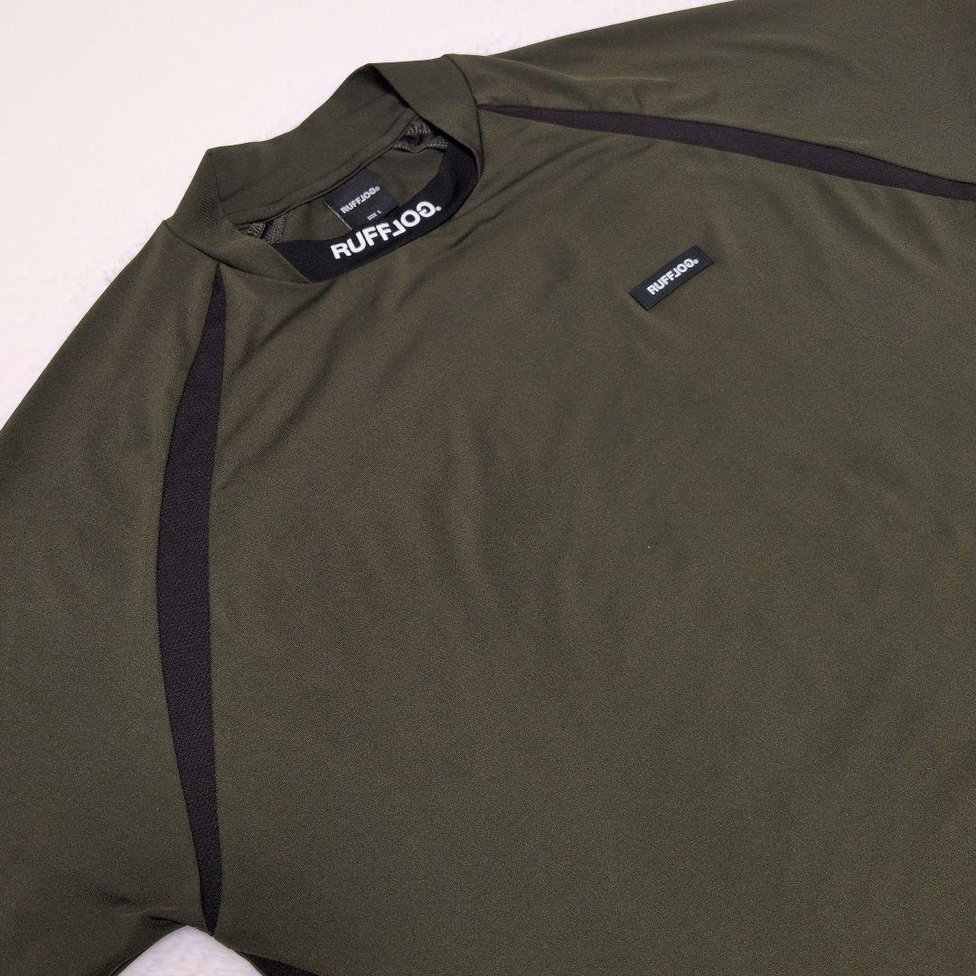 RUFFLOG ラフロッグ モックネックシャツ Lサイズ 半袖 カーキ色
