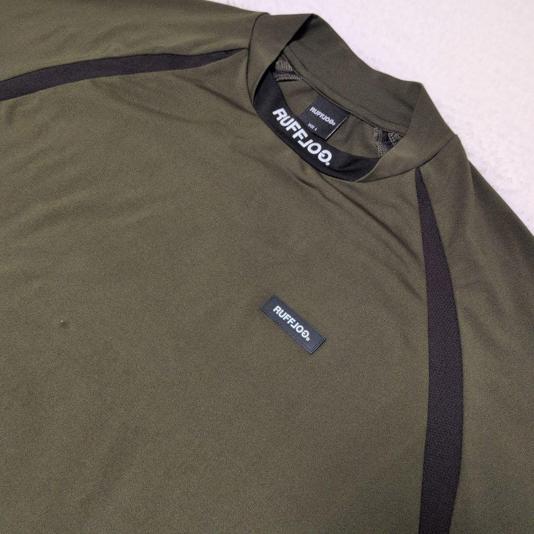 RUFFLOG ラフロッグ モックネックシャツ Lサイズ 半袖 カーキ色