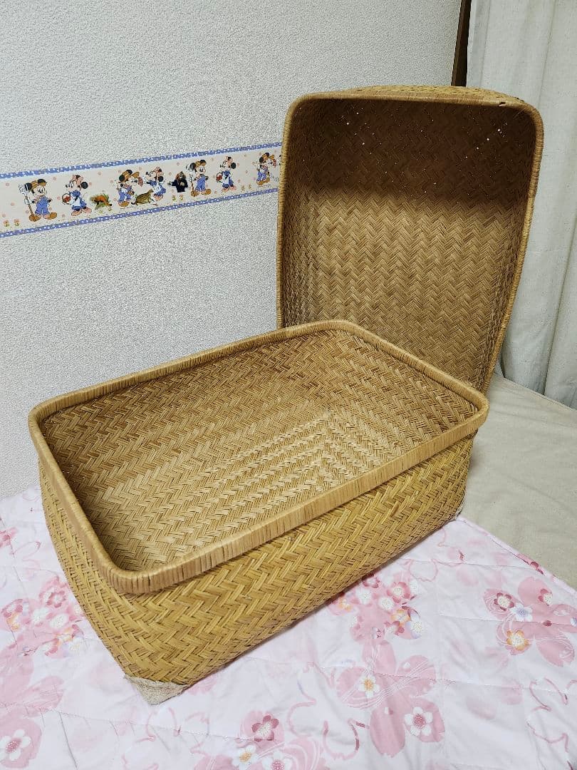 竹行李 ごうり 籠 カゴ 収納 かご バスケット 古道具