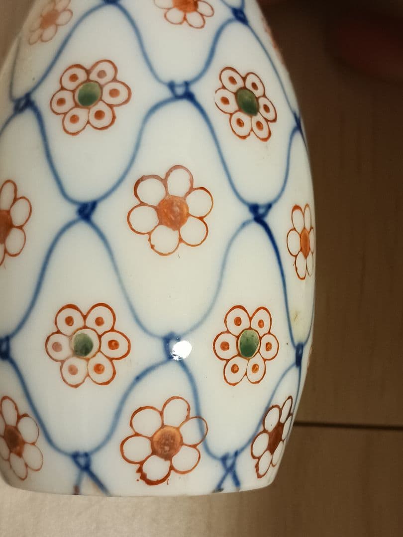 網目色入梅文徳利 酒器 時代物