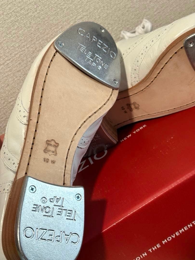 【新品未使用品】(26.5cm)CAPEZIO タップシューズ 白 10W