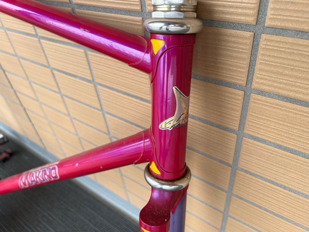 ま*ん様 MAKINO ピスト フレーム NJS ピンク 紫 マキノ 競輪