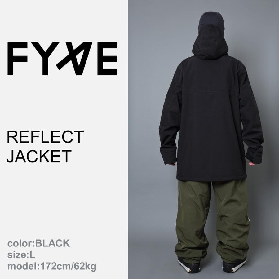 FYVE スノーボードウェア 新品 リフレクタジャケット ブラック Lサイズ