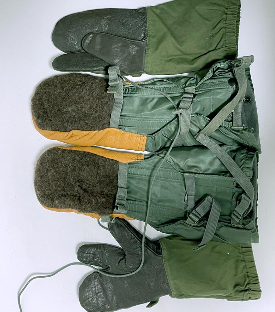 米軍実物 ヴィンテージ 本革 レザー ウィンター ミトン グローブ セット
