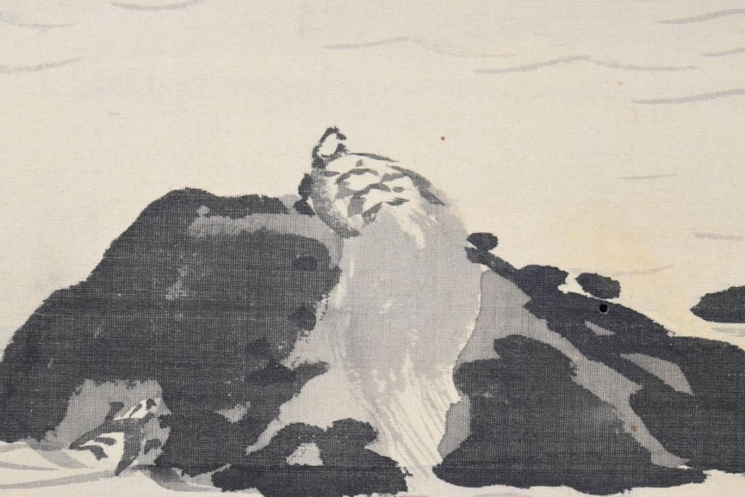 【真作】森春岳/蓬菜山図/掛軸☆宝船☆AB-404