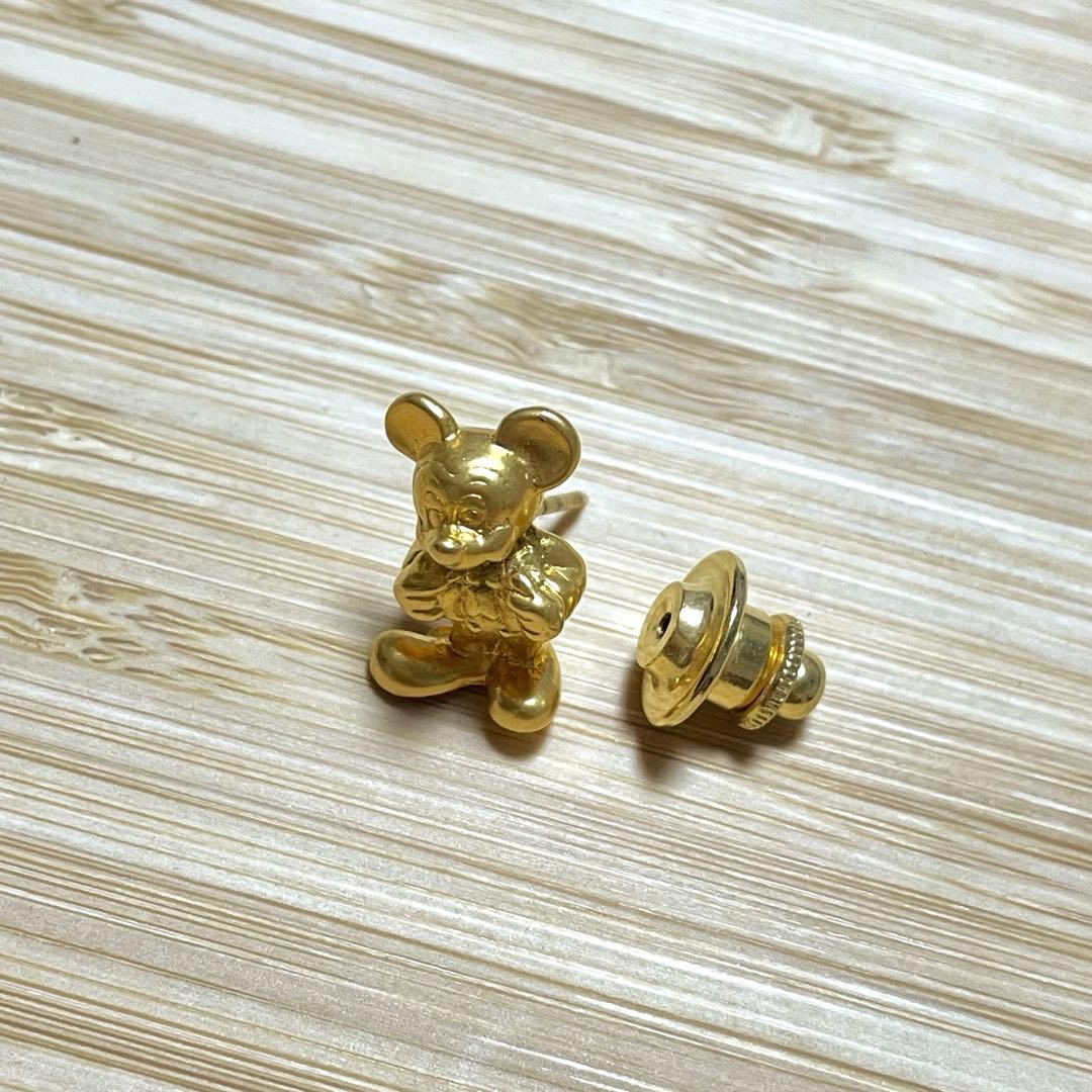 ディズニー ミッキー ピンバッジ レトロ ゴールド
